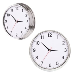 Promosyon Krom Duvar Saati Ø 430 mm 3281 eşantiyon logo baskılı reklam ve tanıtım ürünü