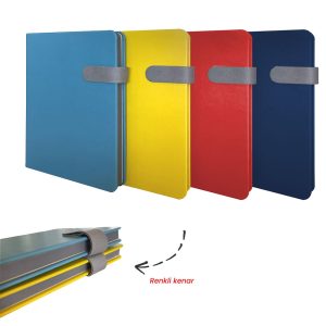 Promosyon Termo Deri Kenarları Boyalı ve Mıknatıslı Defter 6555 eşantiyon logo baskılı reklam ve tanıtım ürünü